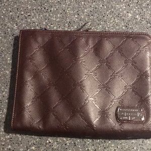 New Longchamp leather clutch
